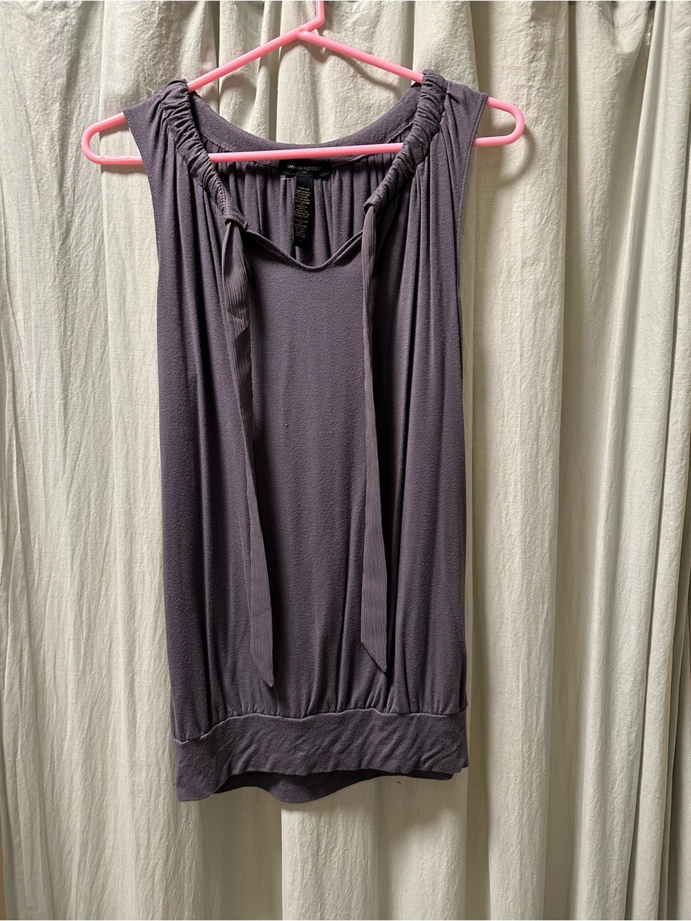 Banana Republic Lavender Sleeveless Tie-Neck Tank Sz S